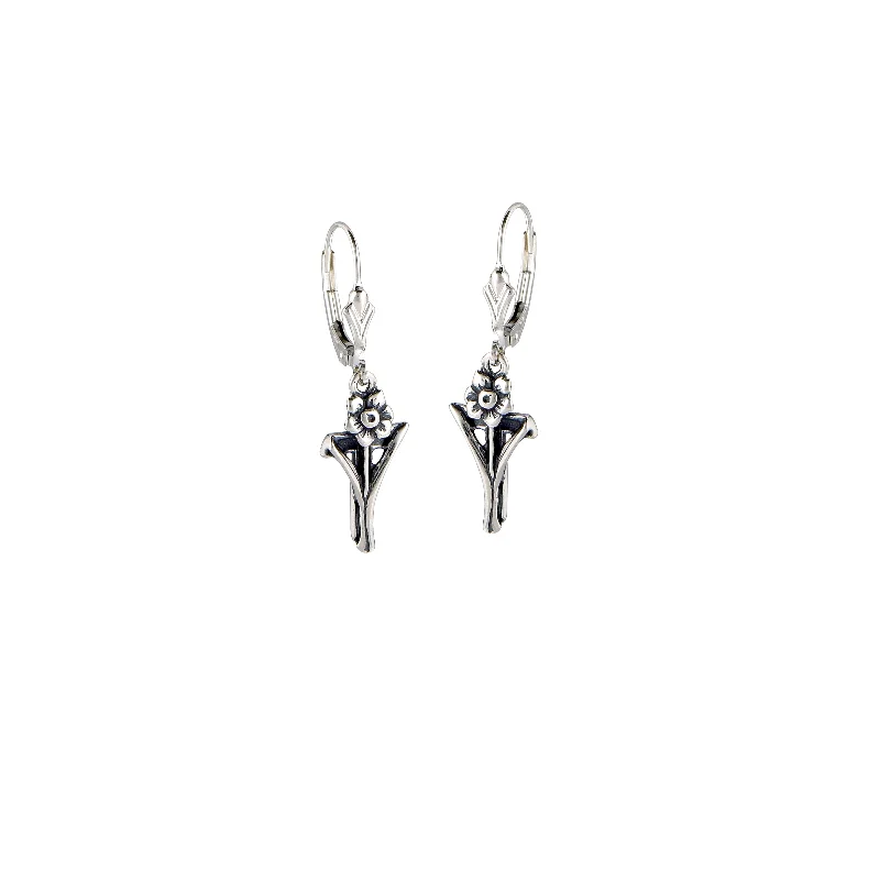 birthday gift earrings for women-Daffodil Cross Earrings