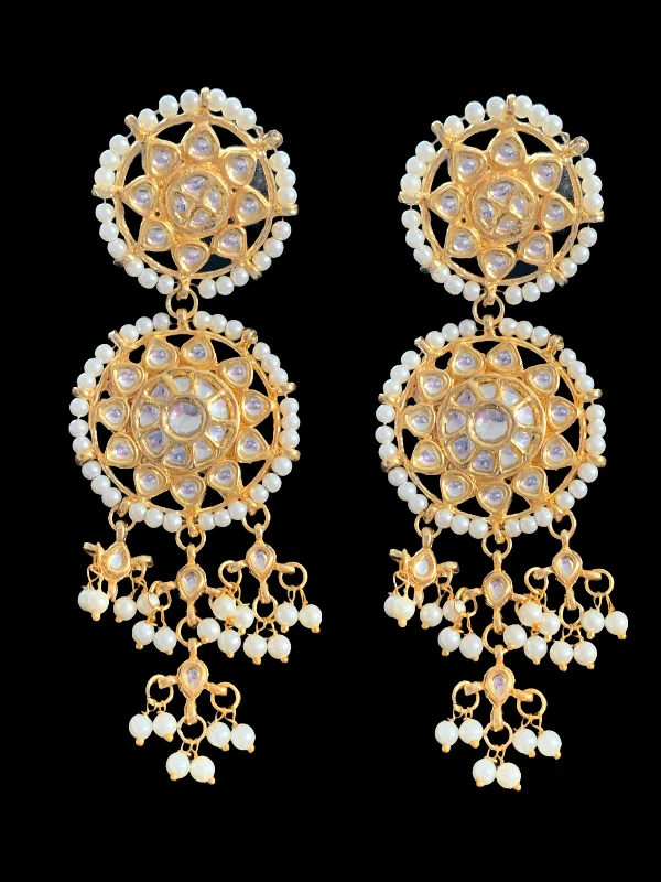 pearl drop earrings for women-DER288 Kundan dangler earrings ( READY TO SHIP )