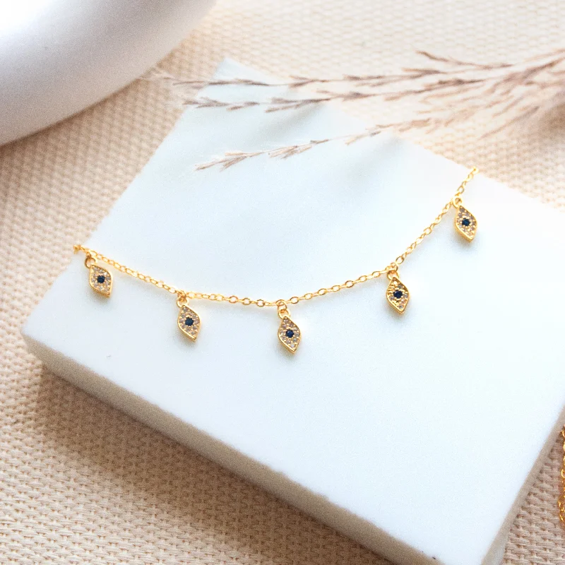 ruby necklaces for women-Mini Mystical Gaze Evil Eye Choker