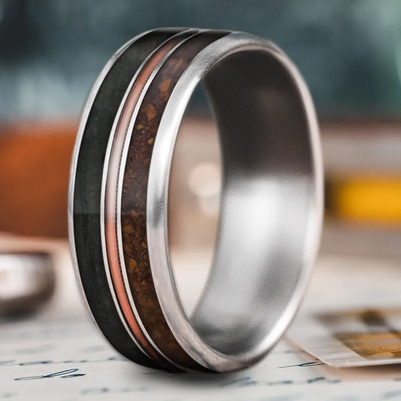 personalized rings for women-Custom Design - 3-Inlay Metal Center RKaczhIG5QsM8j7qtsBh7Ila