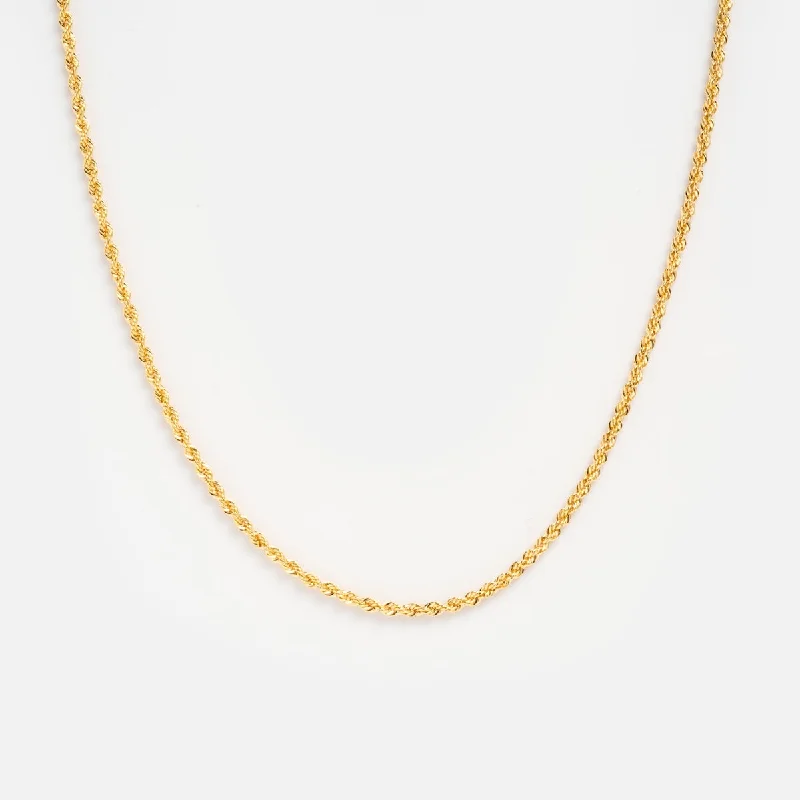 modern necklaces for women-Solid Gold Bold Rope Chain