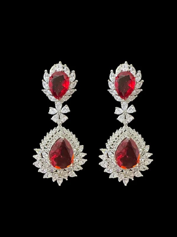 flower-shaped earrings for women-DER569 Cz earrings ( READY TO SHIP )