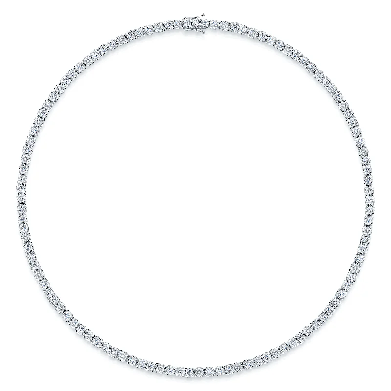 elegant necklaces for women-Platinum Round Brilliant Cut Diamond Claw Set Collarette