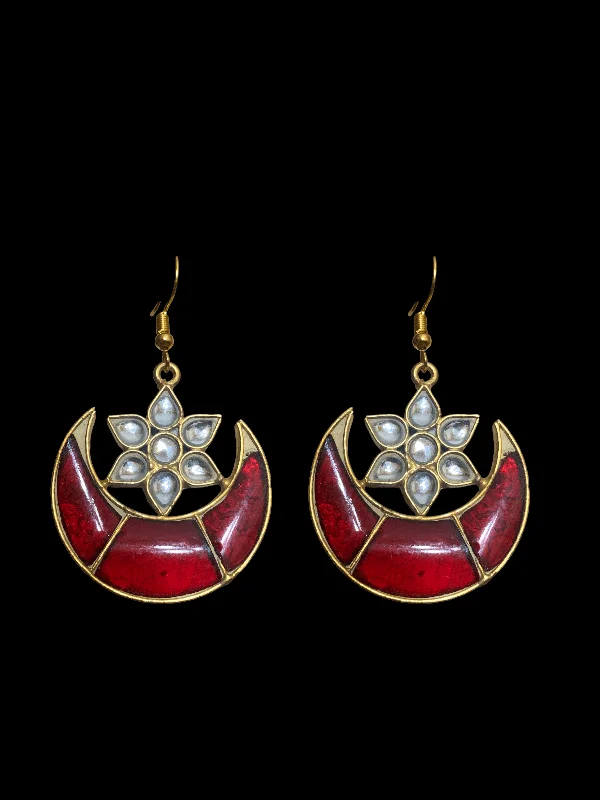 silver and gold earrings for women-DER243 Niswa farshi kundan earrings  ( SHIPS IN 4 WEEKS  )