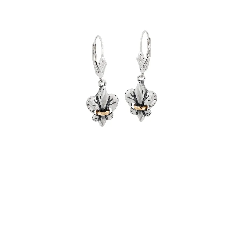 gold drop earrings for women-Tiger Lily Mini Two Tone Earrings