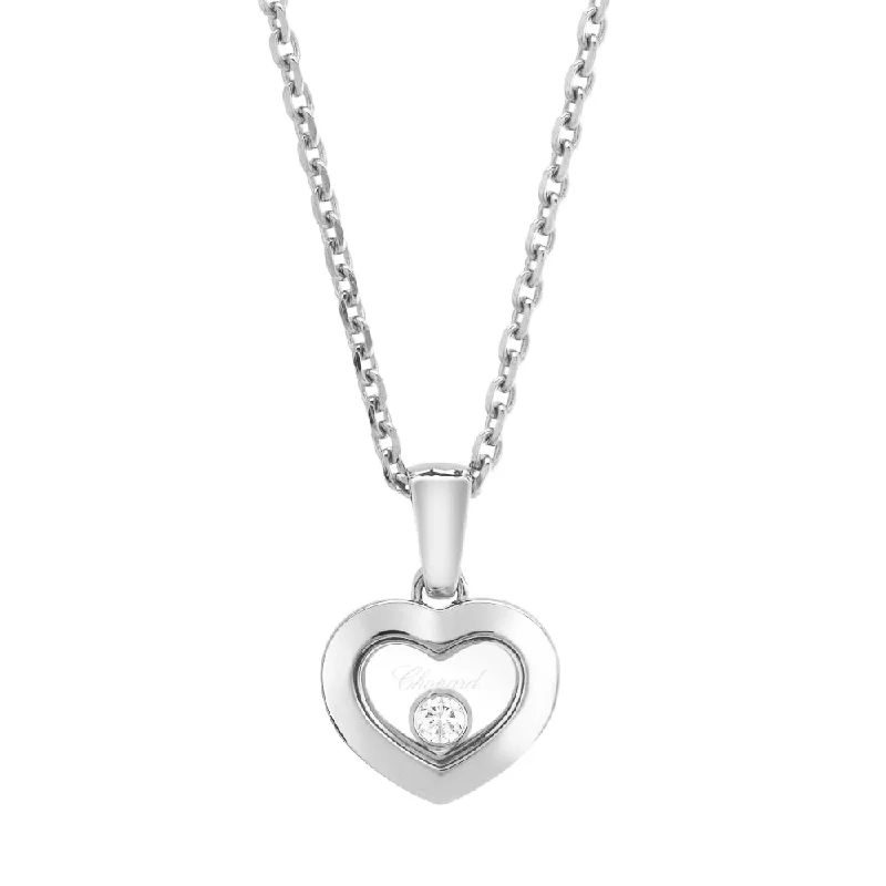 star necklaces for women-Happy Diamonds Icons 18ct White Gold Heart Pendant