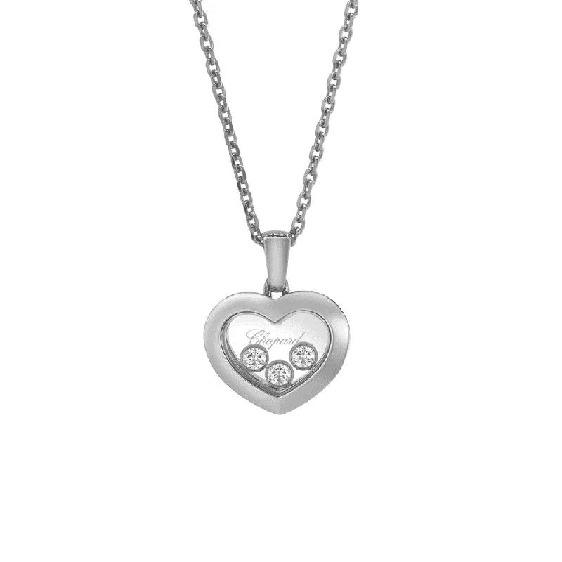 nameplate necklaces for women-Happy Diamonds Icons 18ct White Gold Heart Pendant