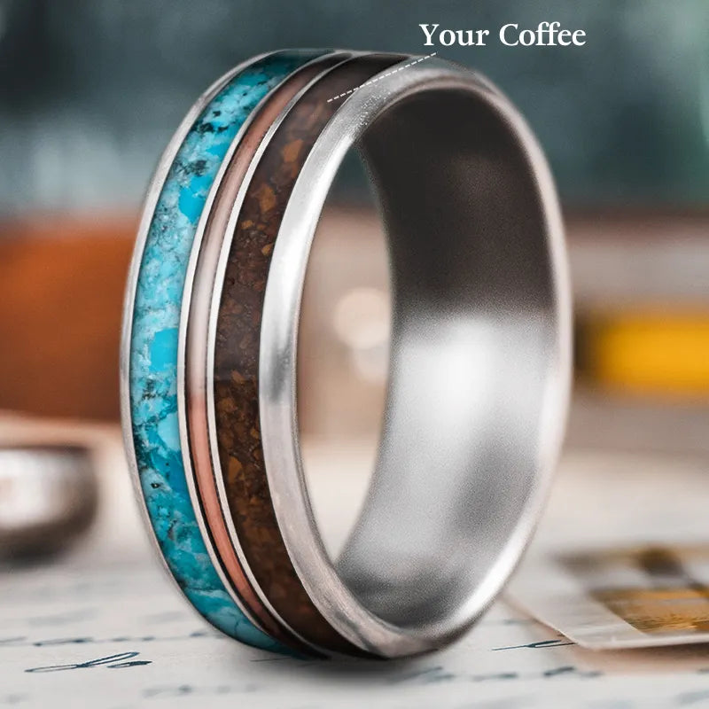 stacking rings set for women-Custom Design - 3-Inlay Metal Center Ring gwNtTtO3Pr_O7JNgiXEHX_pb