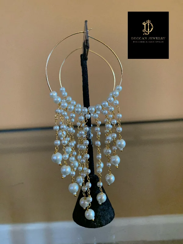 thick hoop earrings for women-DER382 Riza pearl bali earrings  (READY TO SHIP )