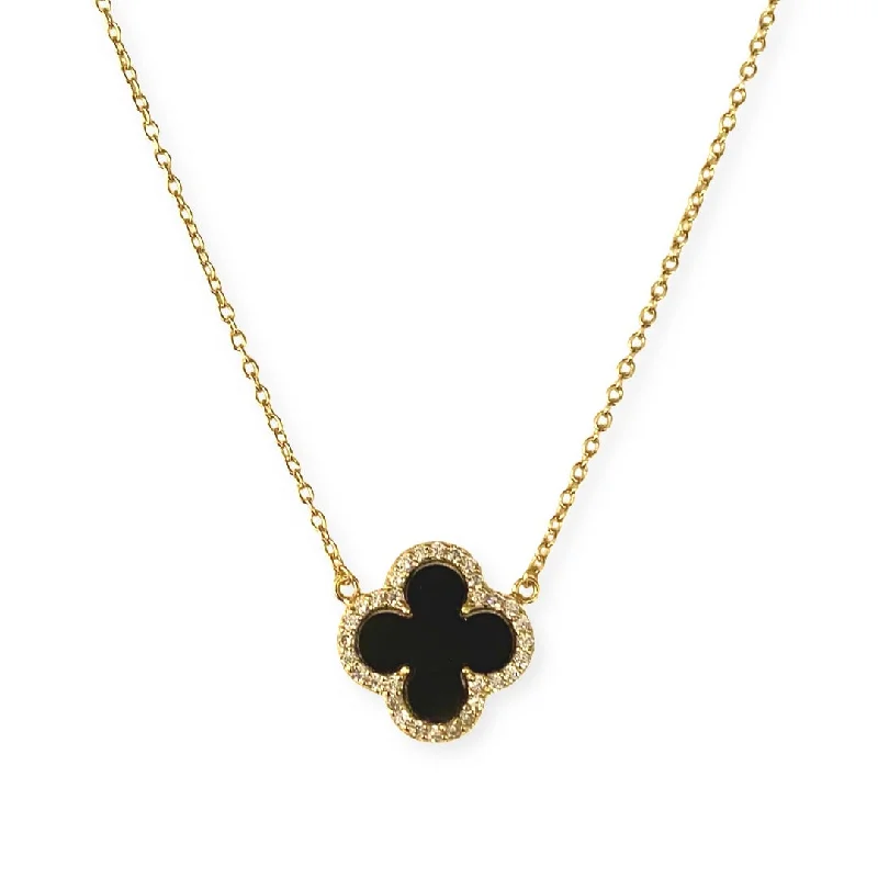 layered necklaces for women-Flora Onyx Large Necklace