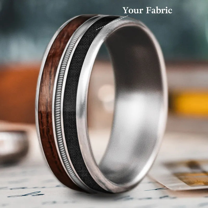 antique rings for women-Custom Design - 3-Inlay Metal Center Ring TQBfFlUUCK1PmLUC5TouoO86