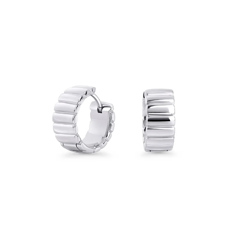 silver earrings for women-Christine Huggie Earrings