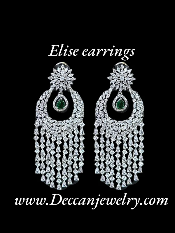 heart diamond earrings for women-DER501 Elise silver plated earrings  ( READY TO SHIP )