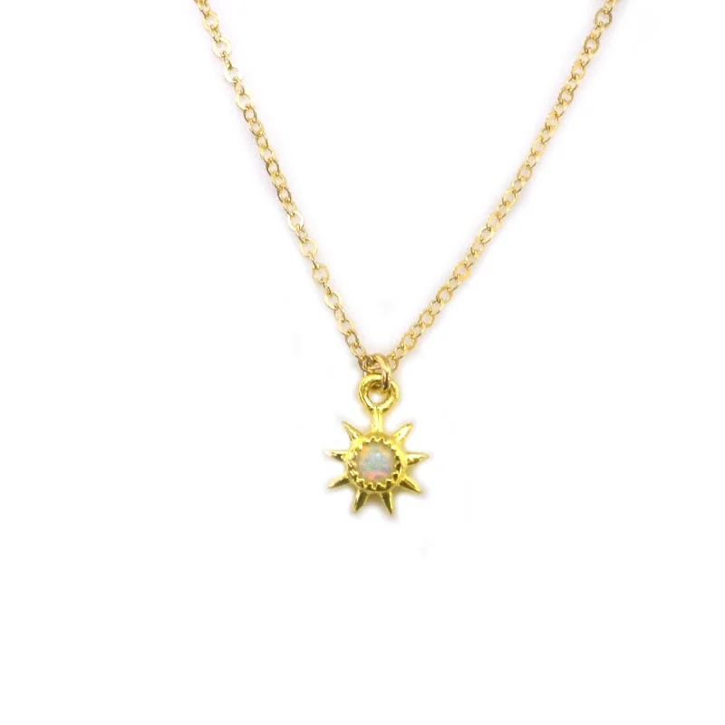 unique pendant necklaces for women-Opal Starburst Pendant