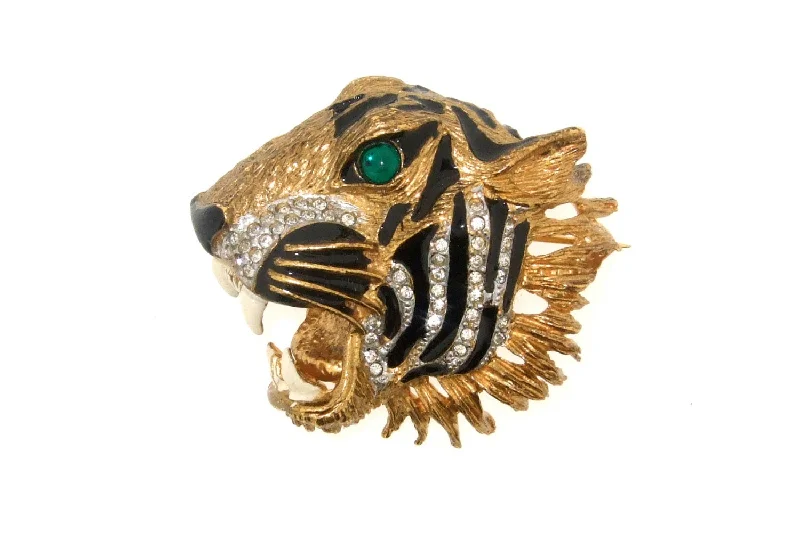 romantic brooches for women-Vintage Tiger Brooch by Sphinx