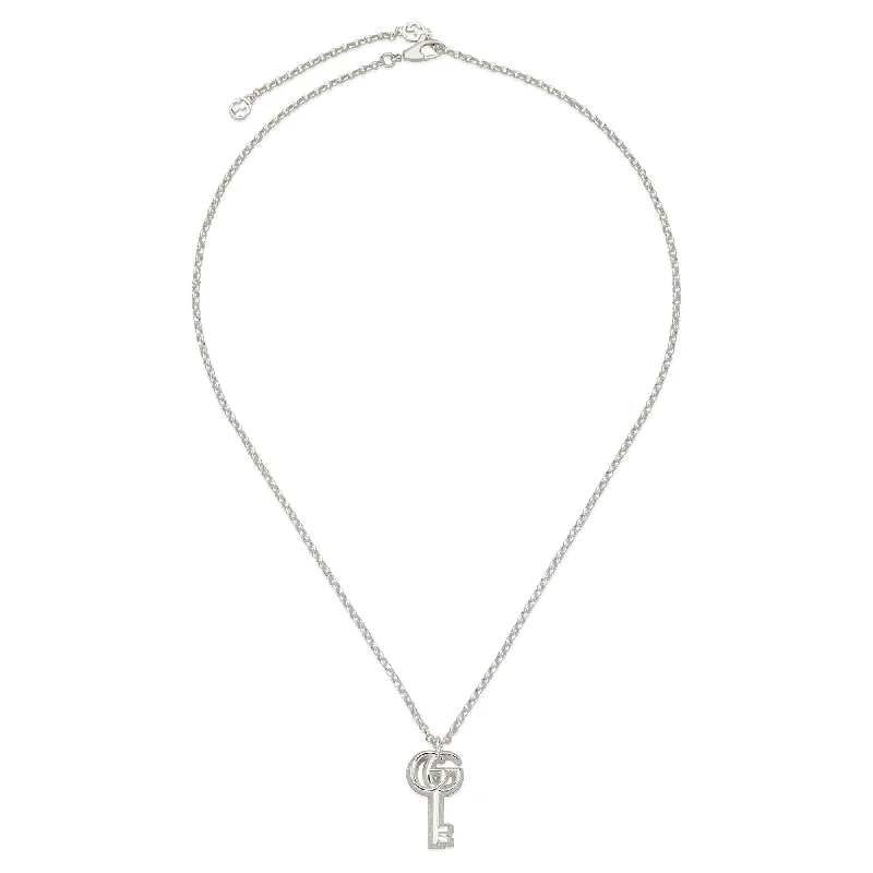 silver necklaces for women-GG Marmont Sterling Silver Polished Key Pendant