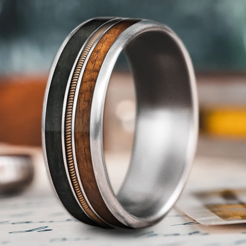 men’s and women’s rings-Custom Design - 3-Inlay Metal Center Ring m0cMNwomSsr8QmO5xt_Q0sQi