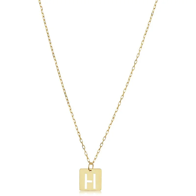 love necklaces for women-STAMPED INITIAL H PENDANT