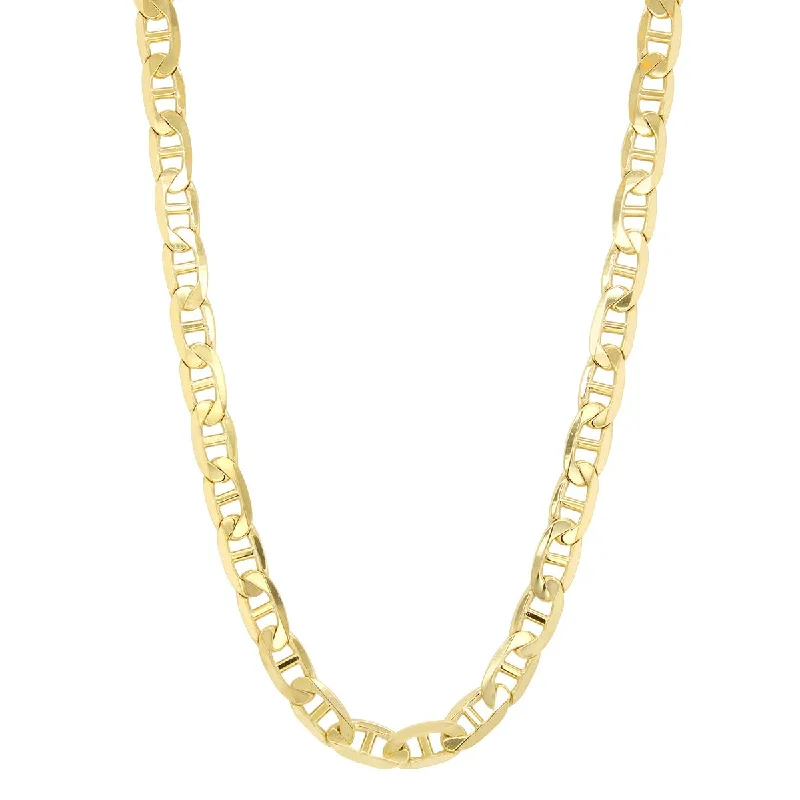 fashion necklaces for women-MENS YELLOW GOLD MARINER CHAIN, 4.4MM