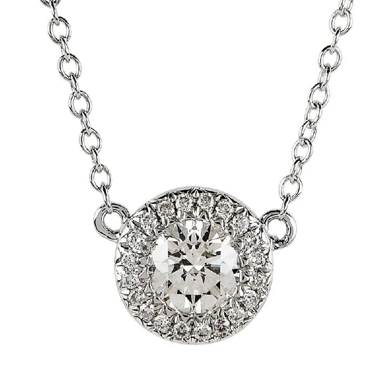 personalized name necklaces for women-18ct White Gold Round Brilliant Cut Diamond Cluster Pendant