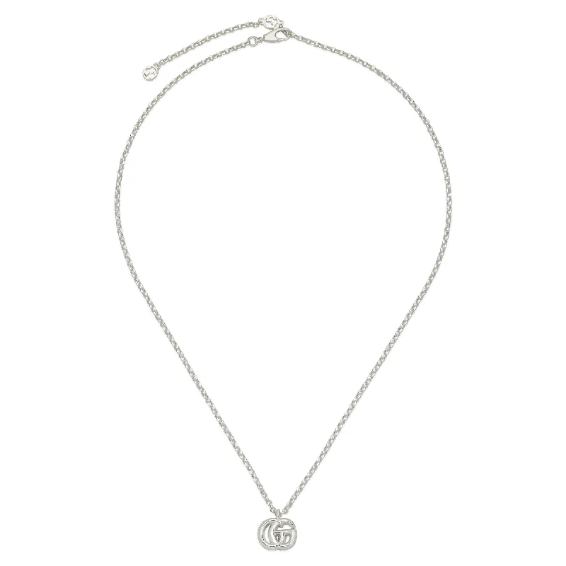 silver statement necklaces for women-GG Marmont Sterling Silver Polished Pendant