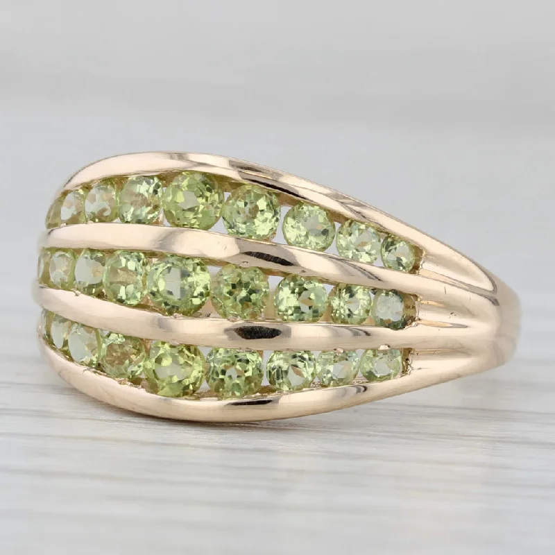 white gold engagement rings for women-2ctw Green Peridot Ring 14k Yellow Gold Size 10