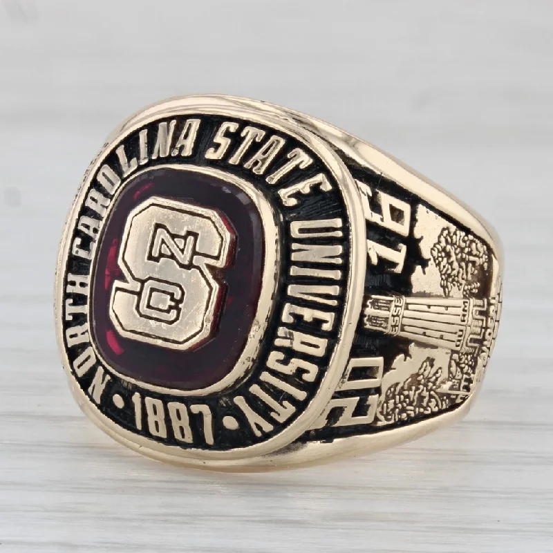 rose gold engagement rings with diamonds for women-North Carolina State University Class Ring NC State Wolfpack 14k Gold