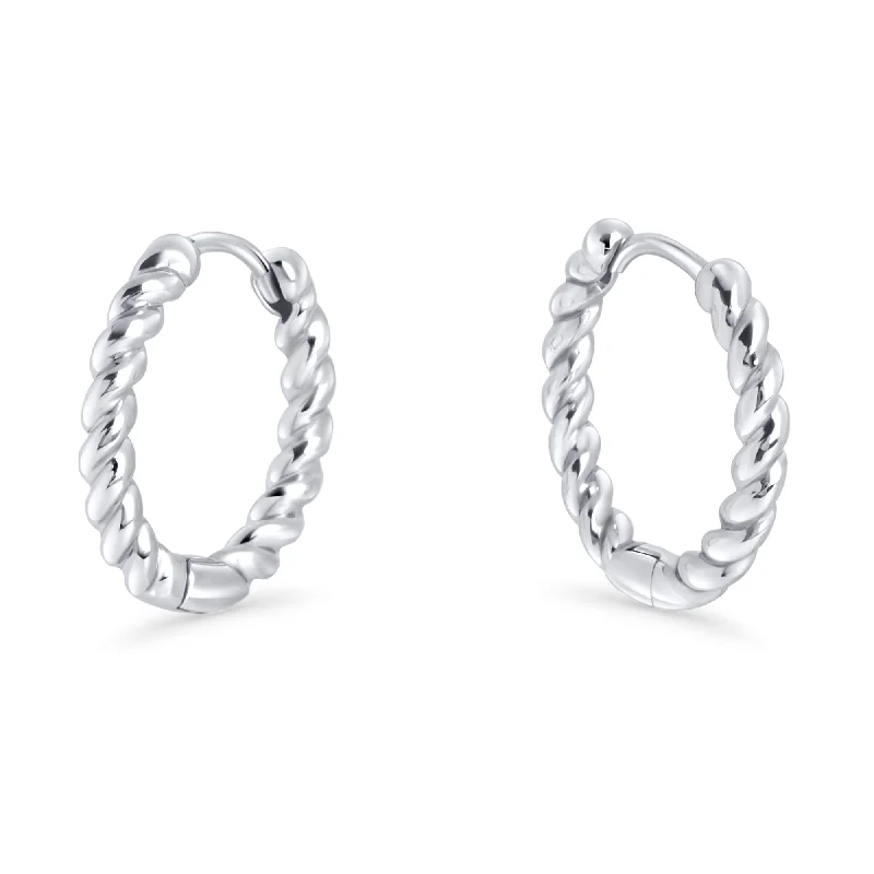 silver earrings for women-Smalt Huggie Earrings