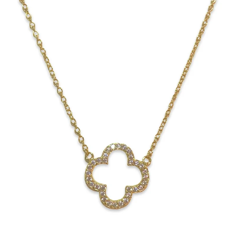 infinity necklaces for women-Flora Hollow Sparkle Necklace