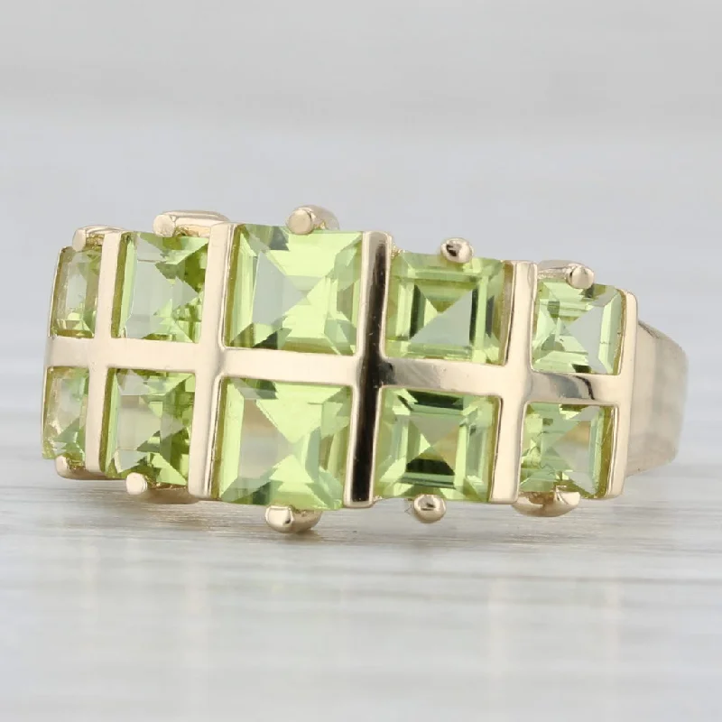 custom engagement rings for women-2.44ctw Peridot Ring 14k Yellow Gold Size 6 Cocktail