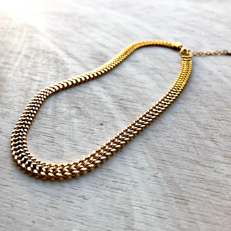 chunky gold necklaces for women-Knitted Choker Chain