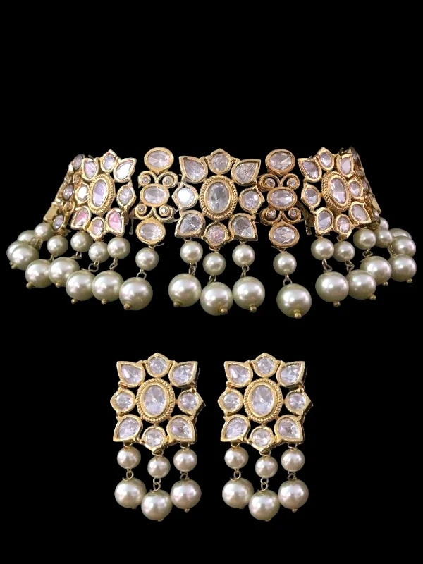 fun earrings for women-C99 Meera kundan choker with earrings ( SHIPS IN 3 WEEKS )