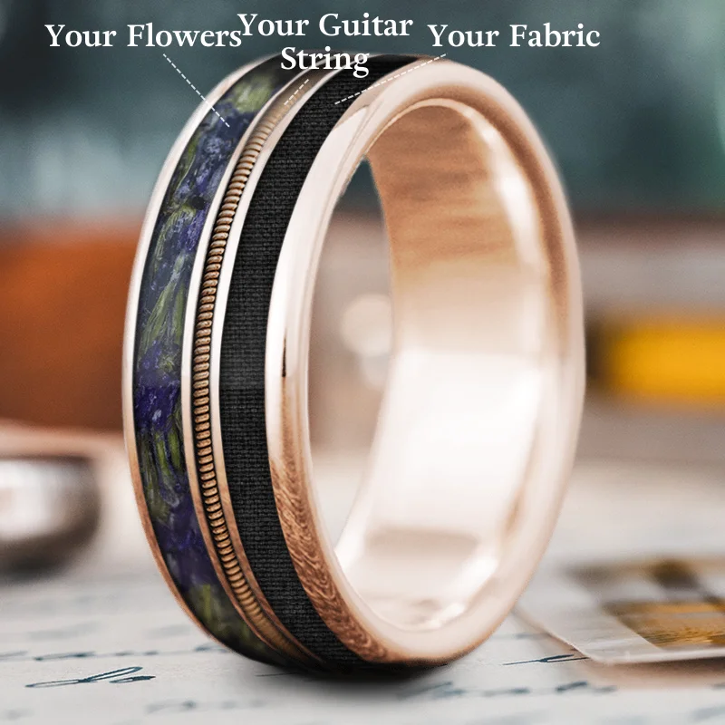 modern rings for women-Custom Design - 3-Inlay Metal Center XumObDBsAFOnzvQxKL9kZV33