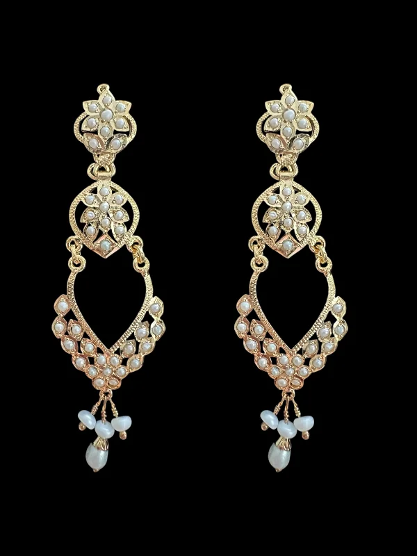 pearl dangle earrings for women-SAMEEN gold plated silver earrings - Pearls ( READY TO SHIP )