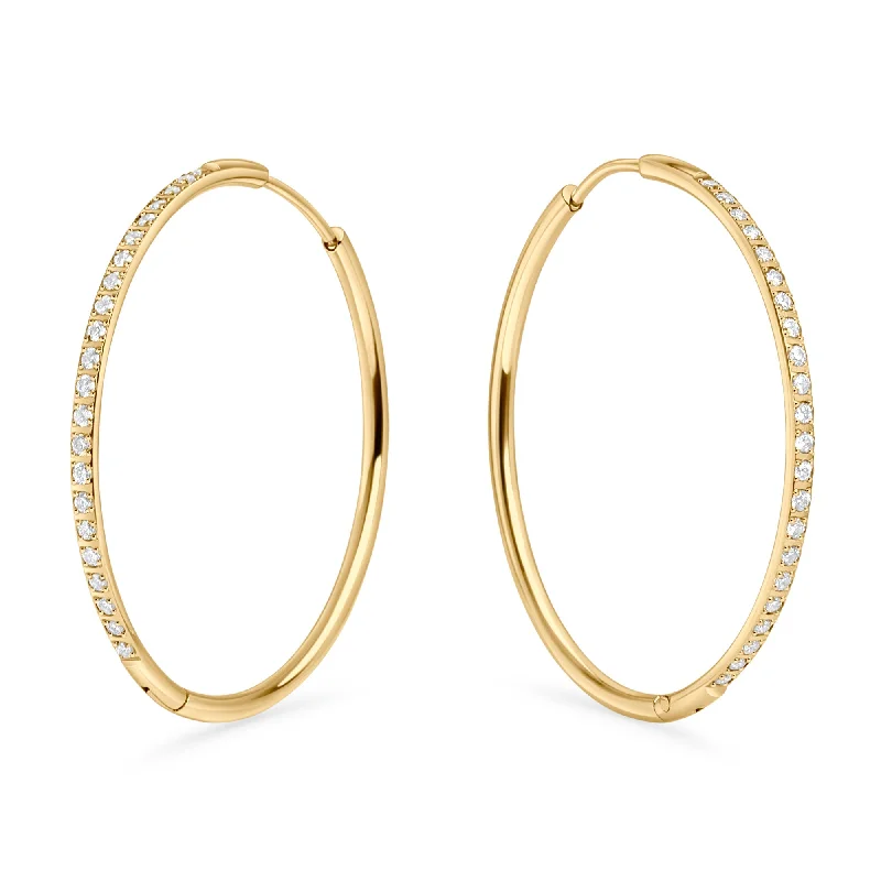 thin hoop earrings for women-Helena Large Huggie Earrings