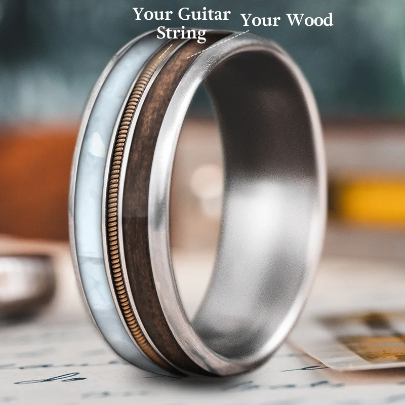 custom-made rings for women-Custom Design - 3-Inlay Metal Center Ring zipmJ4KeDsS3oLDoI7V-C2FU