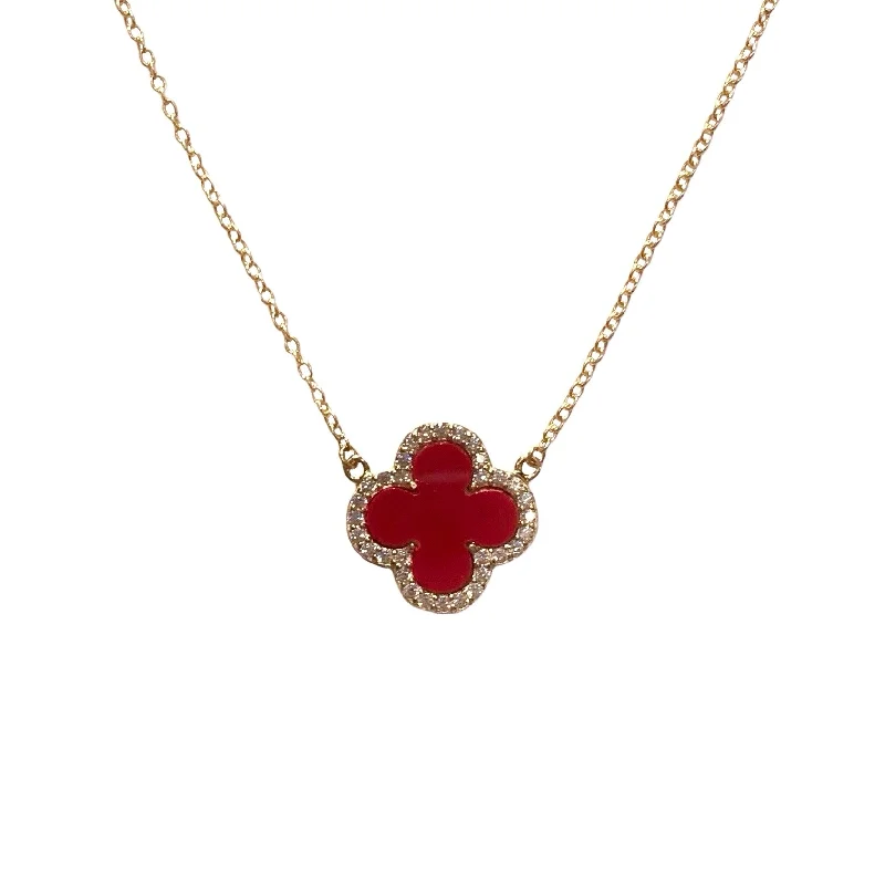 pendant necklaces for women-Flora Red Large Necklace