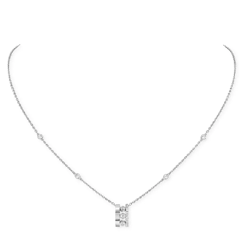 star necklaces for women-18ct White Gold Move Romane Diamond Pendant