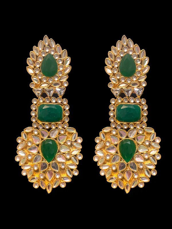 hoop gold earrings for women-DER397 Ramsha kundan statement earrings ( SHIPS IN 4 WEEKS )