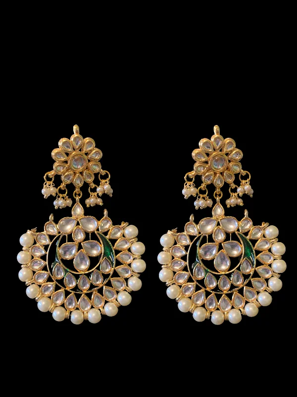 round diamond earrings for women-DER383 Kundan earrings with meenakari work ( READY TO SHIP )