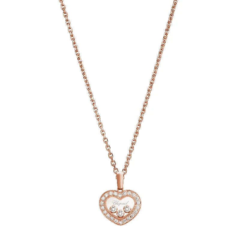 inspirational necklaces for women-Happy Diamonds Icons 18ct Rose Gold Diamond Heart Pendant