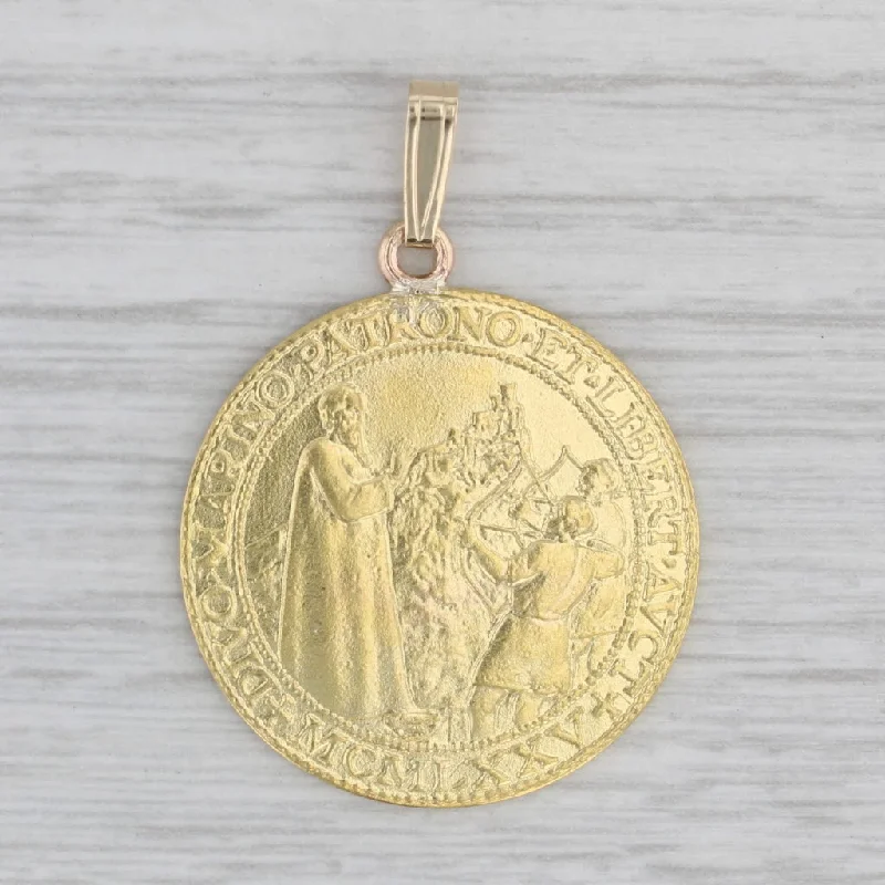 wedding engagement rings for women-1975 San Marino Gold Medallion Pendant 22k 14k Yellow Gold Basilica Catholic