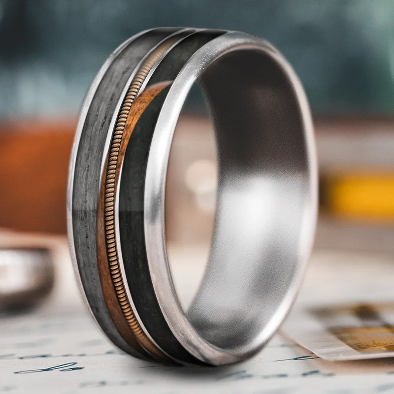 double band rings for women-Custom Design - 3-Inlay Metal Center zhaUMuG4ms5hUtdt3_GkbNug