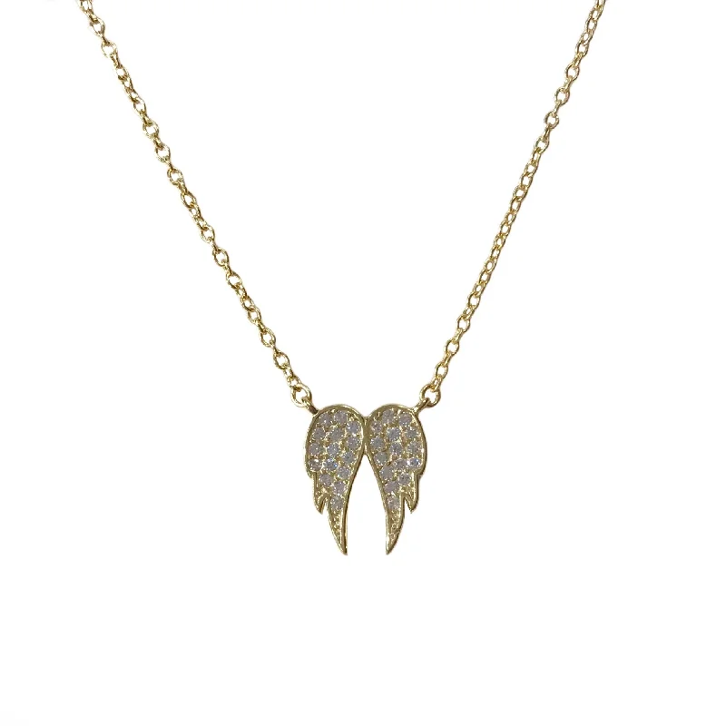 symbolic necklaces for women-Guardian Angel Wing Pave Necklace