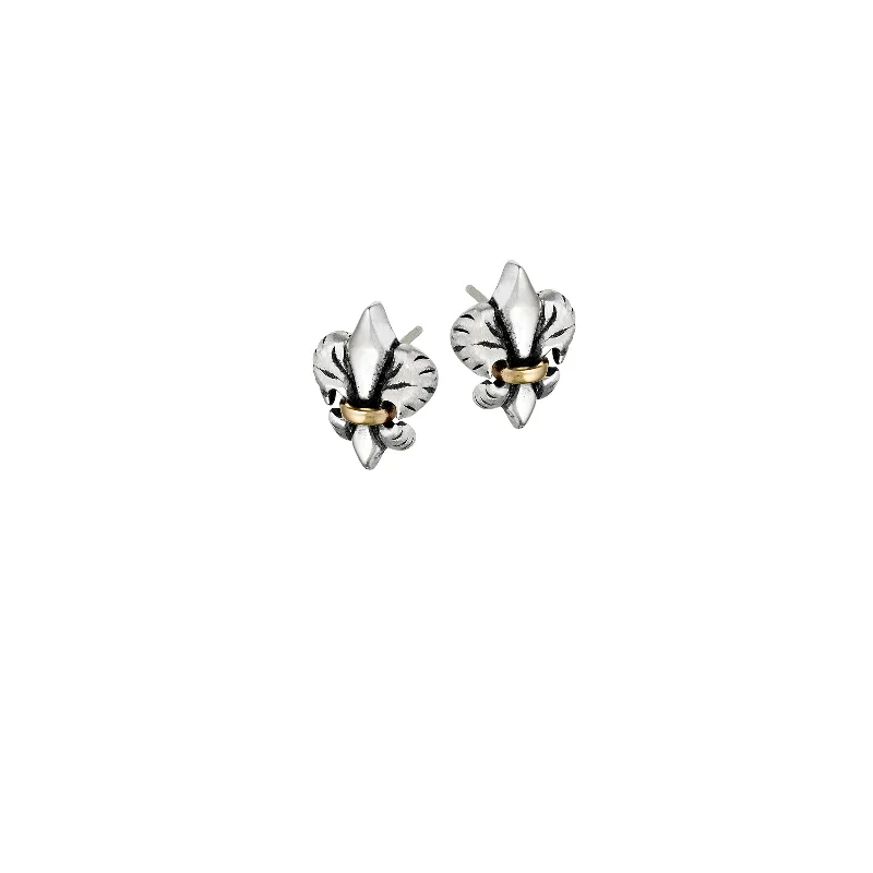 bridal earrings for women-Tiger Lily Mini Two Tone Post Earrings