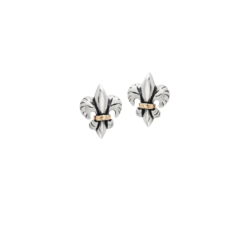 small stud earrings for women-Tiger Lily Two Tone Post Earrings