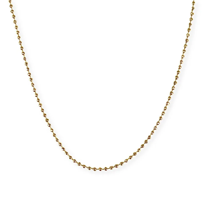 unique necklaces for women-Gold Filled Diamond Cut Beaded Ball 1mm Chain Necklace