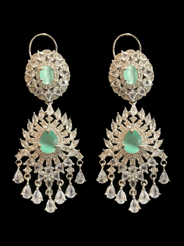 white gold earrings for women-Manahil earrings -  mint DER10( READY TO SHIP )