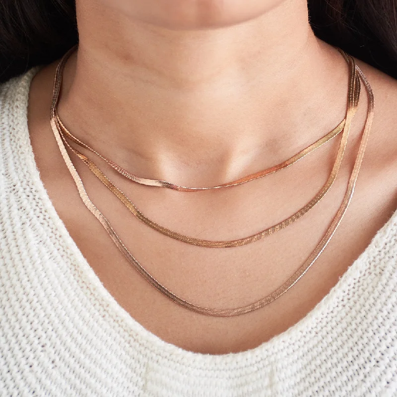 birthday gift necklaces for women-Rosegold Snake Chain