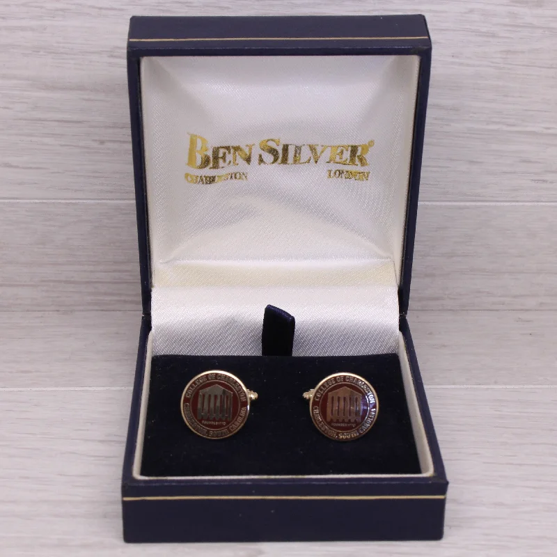 custom engagement rings with gemstones for women-Ben Silver College of Charleston 1/20 14k GF Cufflinks w/ Box South Carolina